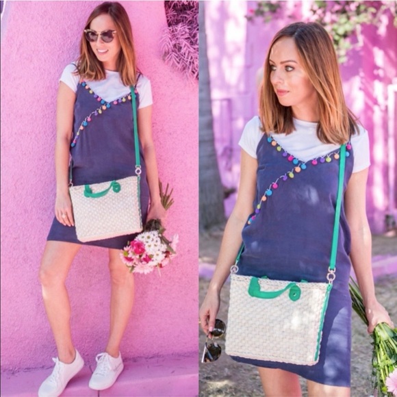 Revolve Line and Dot pom pom mini slip dress - Picture 1 of 3